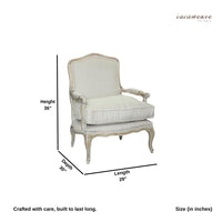 Sukre Wooden Designer Arm Chair with Foot Stool (White distress)