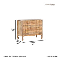 Aada Solid Wood Chest of Drawers Cabinet (Natural)