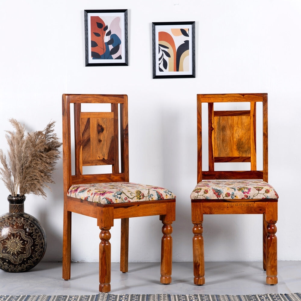 Puna Wooden Dining Chair Set of Two (Teak)
