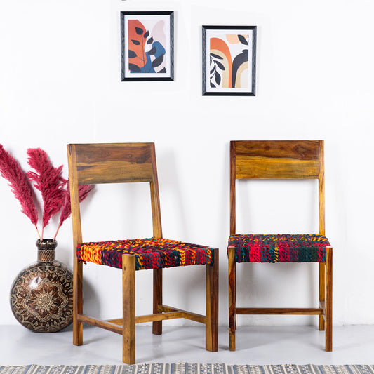 Para Wooden Dining Chair Set of Two (Honey)