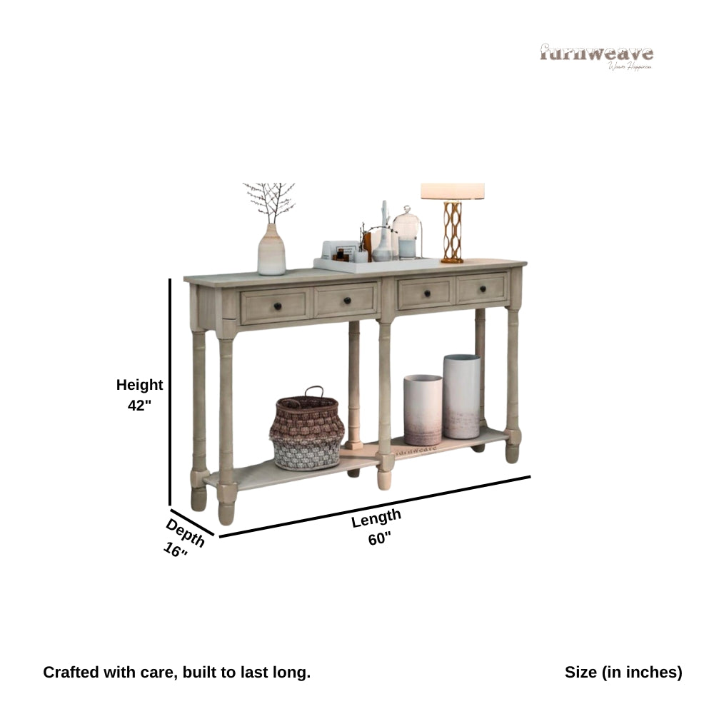 Jona Wooden Console Table (Wash Grey)