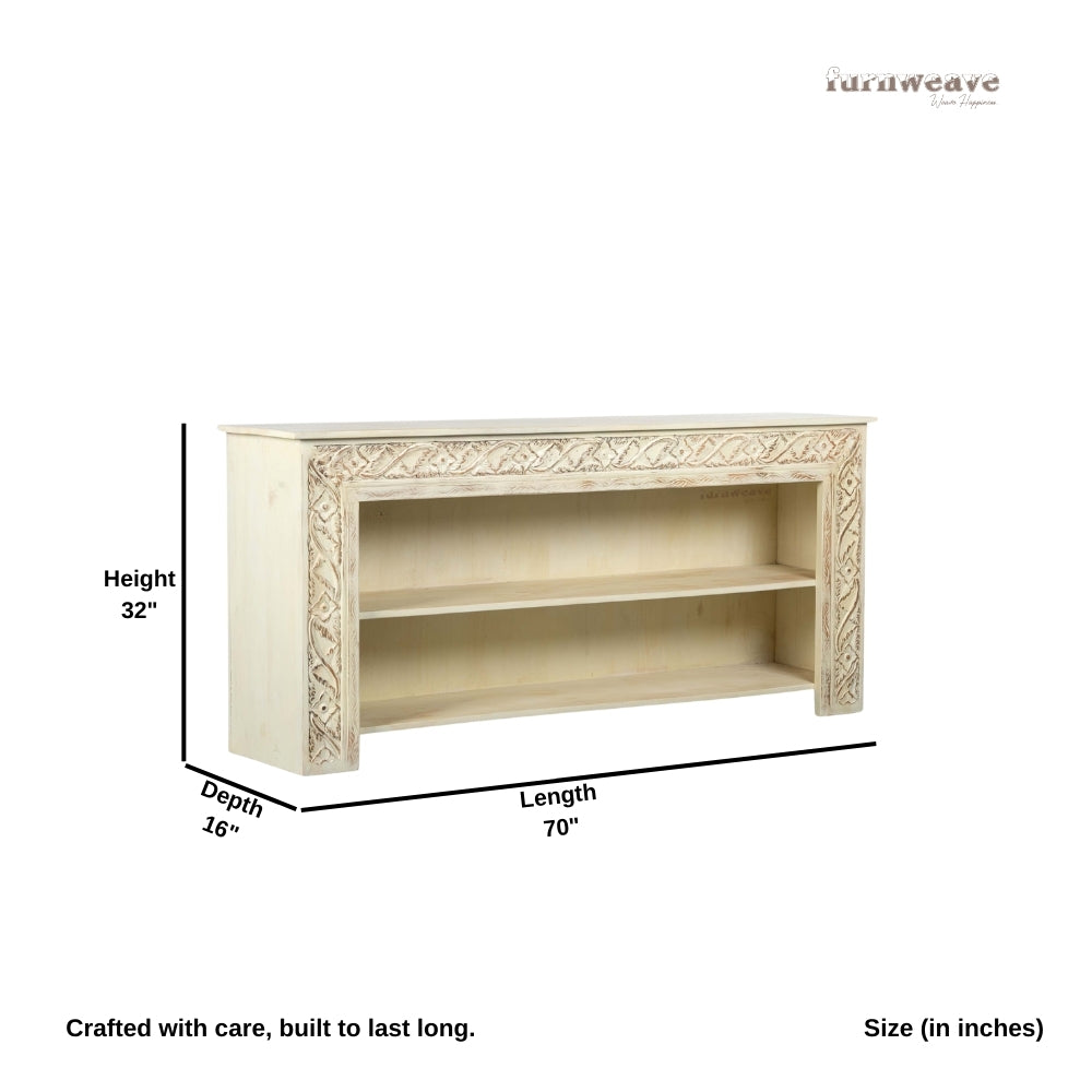 Vive Wooden Console Table (White Distress)