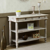 Amek Wooden Console Table (White Distress) | Living Room Furniture Online | Solid Wood Console Table | Wooden Console Table with Drawers | Solid Wood Furniture Online