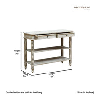 Amek Wooden Console Table (White Distress)