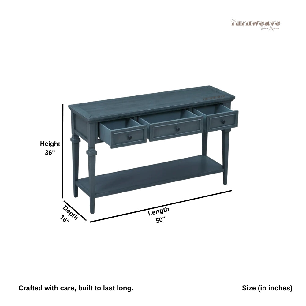 Heaven Wooden Console Foyer Table (Navy Blue)