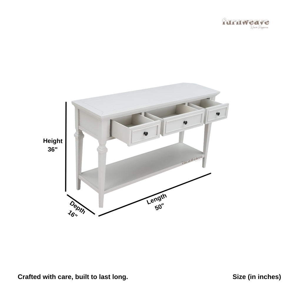 Heaven Wooden Console Foyer Table (White)