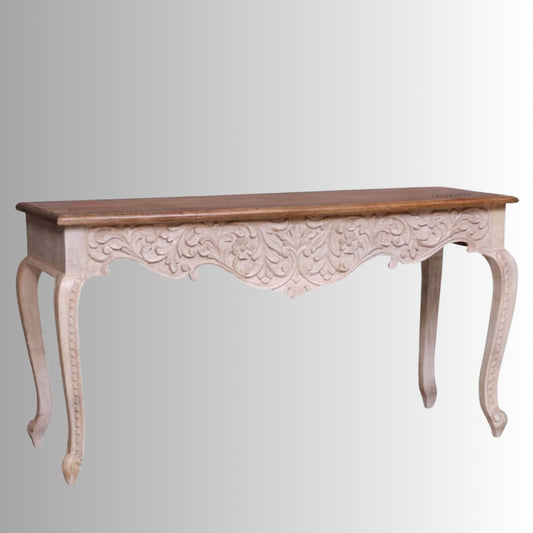 Tevian Wooden Console Foyer Table (Light Pink Distress)