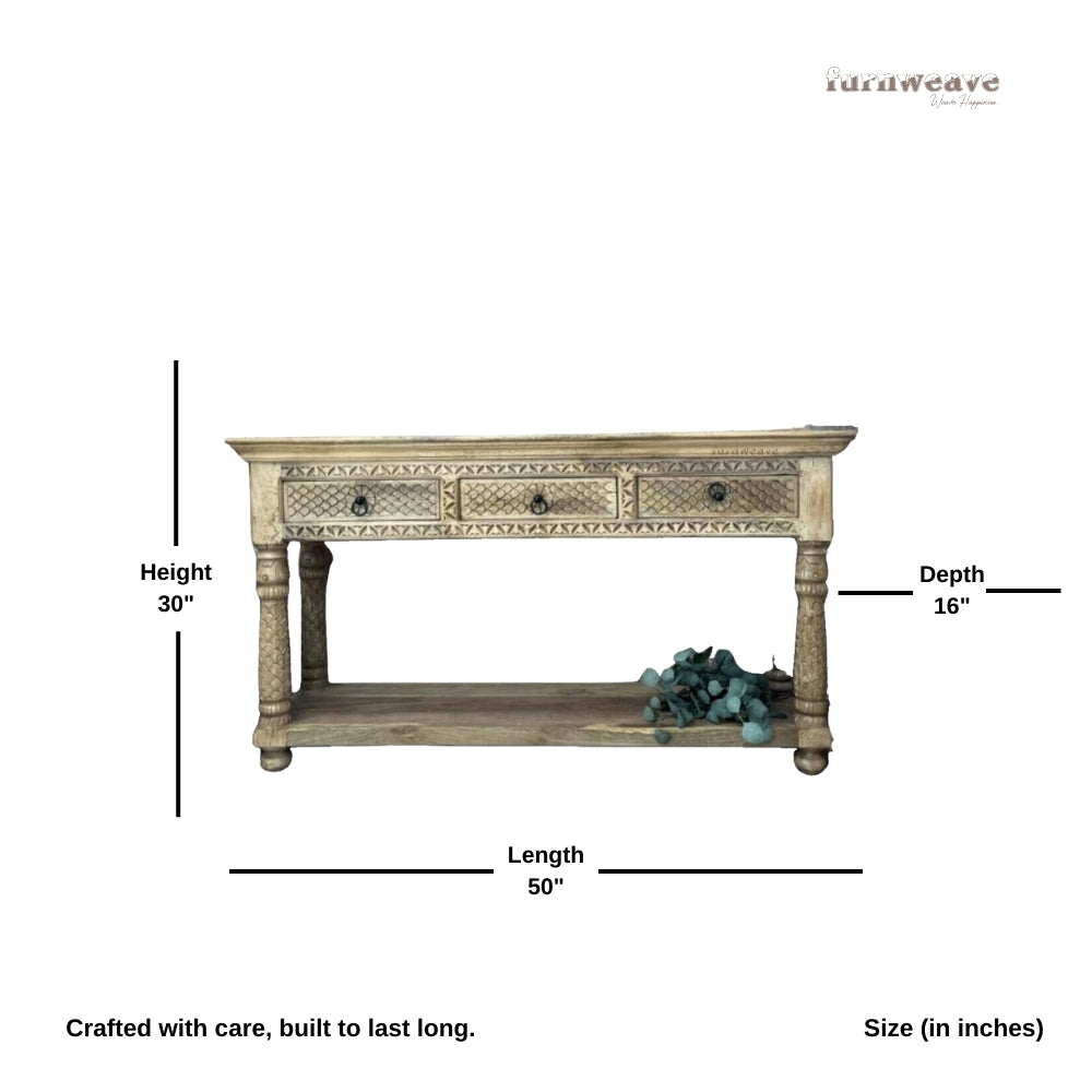 Rade Wooden Console Table (Natural Finish)