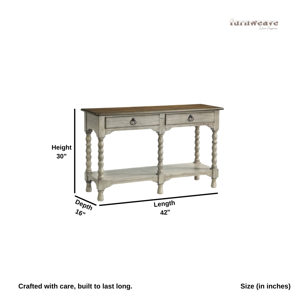 Yuva Wooden Entryway Console Table (Grey)