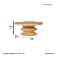 Krebi Wooden Round Coffee Table (Natural)