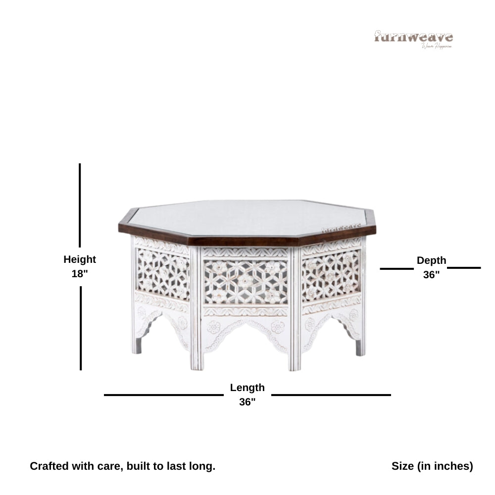 Loom Solid Wood Coffee Table (White Distress)