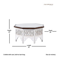 Loom Solid Wood Coffee Table (White Distress)