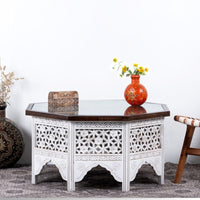 Loom Solid Wood Coffee Table (White Distress)