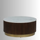 Kundal Wooden Round Marble Top Coffee Table (Walnut)