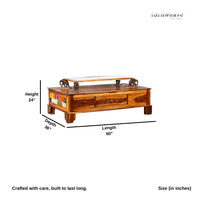 Avel Wooden Large Coffee Table in Sheesham Wood (Honey)