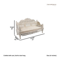 Gulim Wooden Carved Divan Daybed (White Distress)