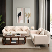 Mangalia Wooden Sofa (3+2) and Coffee Table Set (Walnut)