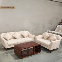 Mangalia Wooden Sofa (3+2) and Coffee Table Set (Walnut)
