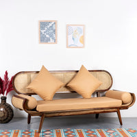 Kurio Wooden Rattan Diwan Bench (Teak)