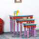Gulmohar Wooden Handpainted Tables Set of Three ( Handpainted 1)