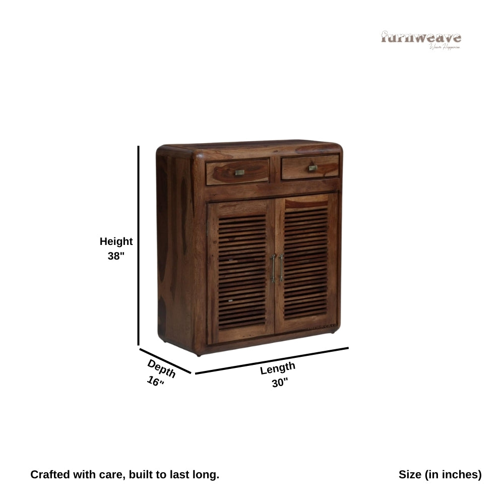 Aviat Solid Wood Cabinet for Storage (Brown)