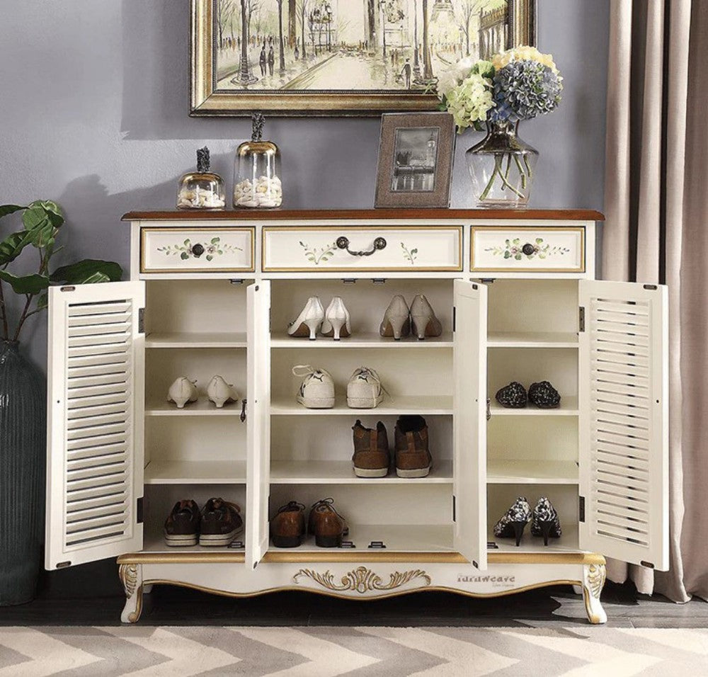 Femia Wooden Handpainted Cabinet (Cream)