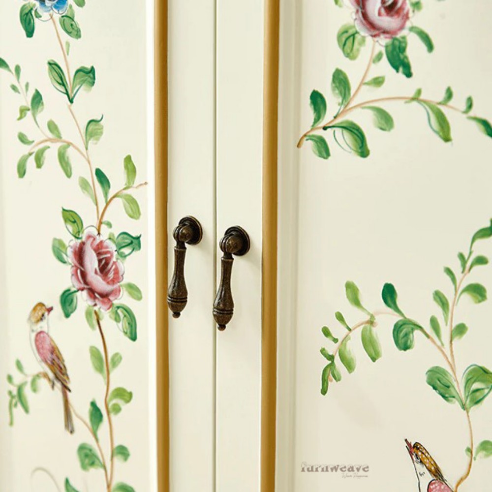 Femia Wooden Handpainted Cabinet (Cream)