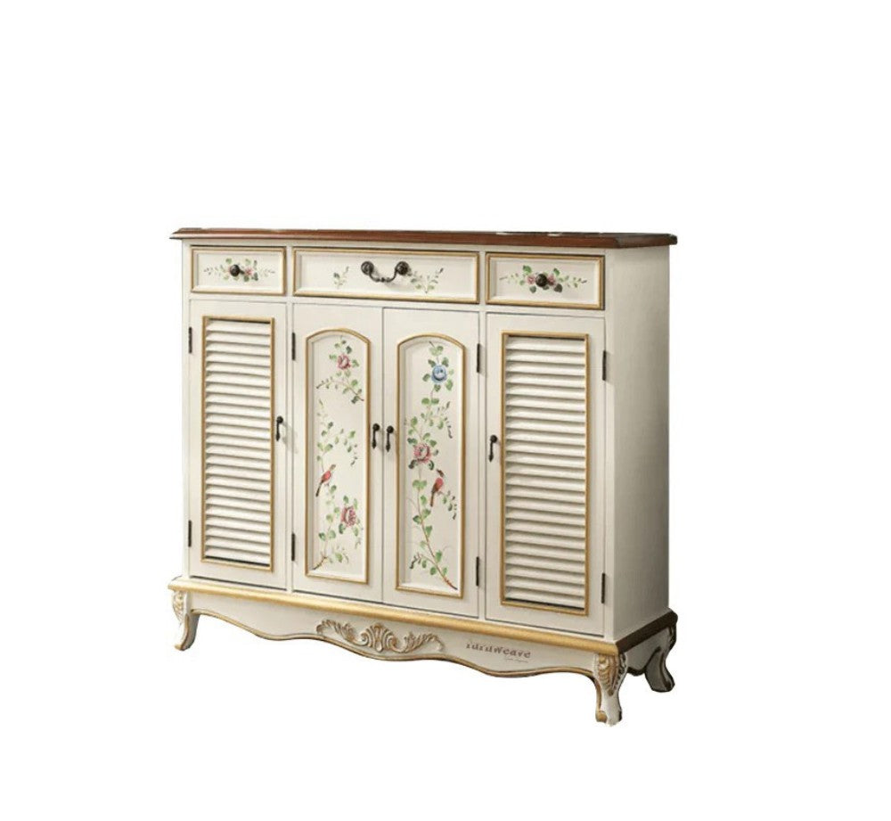 Femia Wooden Handpainted Cabinet (Cream)