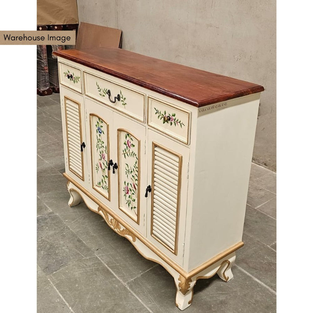 Femia Wooden Handpainted Cabinet (Cream)