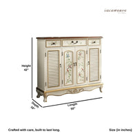 Femia Wooden Handpainted Cabinet (Cream)