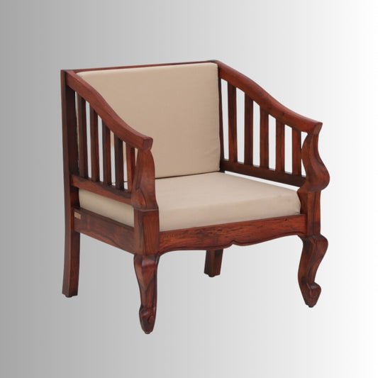 Trimev Solid Wooden Sofa 1 Seater (Teak)