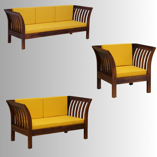 Shov Solid Wooden Sofa Set ( 3+1+1 Seater) Teak