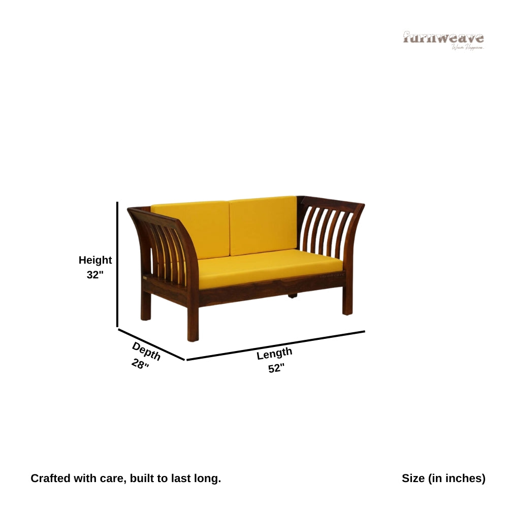 Shov Solid Wooden Sofa 2 Seater (Teak)