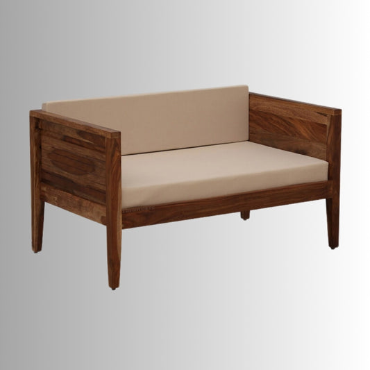 Kesa Solid Wooden Sofa 2 Seater (Teak)