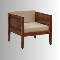 Kesa Solid Wooden Sofa 1 Seater (Teak)