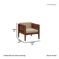 Kesa Solid Wooden Sofa 1 Seater (Teak)