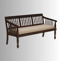 Utin Solid Wooden Sofa 3 Seater (Walnut)