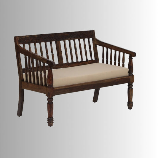 Utin Solid Wooden Sofa 2 Seater (Walnut)