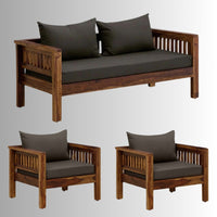 Karm Solid Wooden Sofa Set ( 3+1+1 Seater) Teak
