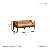 Uste Solid Wooden Sofa 3 Seater (Teak)