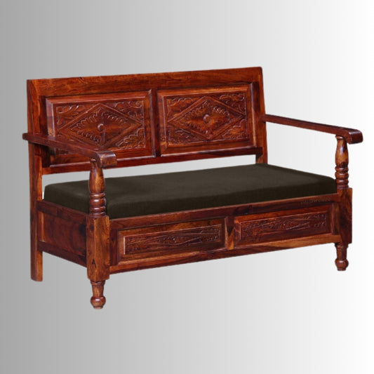 Sevak Solid Wooden Sofa 2 Seater (Teak)
