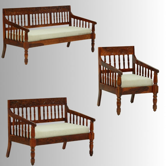 Utin Solid Wooden Sofa Set ( 3+2+1 Seater) Teak
