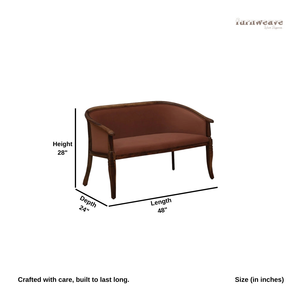 Sukriya Wooden Two Seater Sofa Bench (Teak)