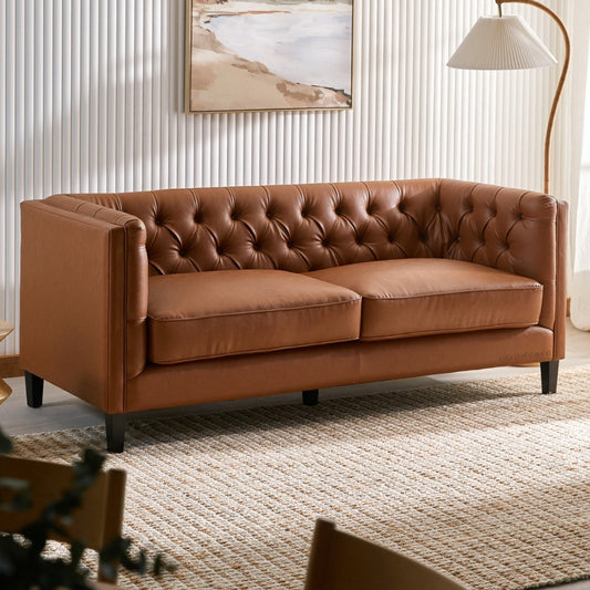 Dame Chesterfield Sofa 2 Seater (Tan)