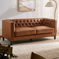 Dame Chesterfield Sofa 2 Seater (Tan)