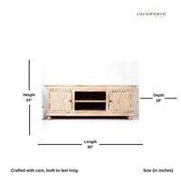 Abrata Wooden Carved Tv Unit (Cream Distress)