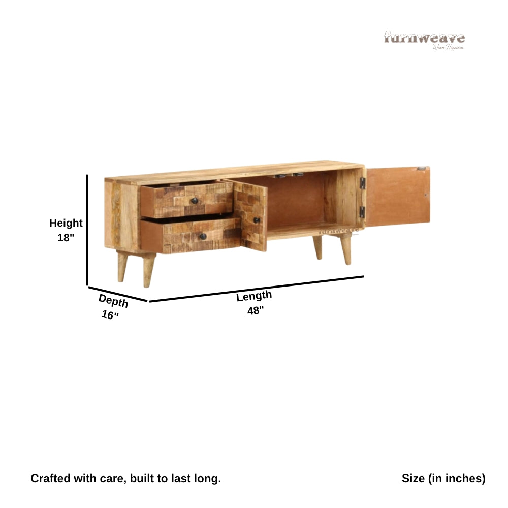 July Wooden Antique Rough TV Cabinet (Natural)