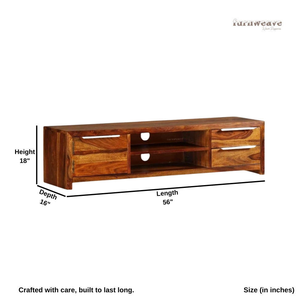 Evata Wooden Tv Unit (Honey)