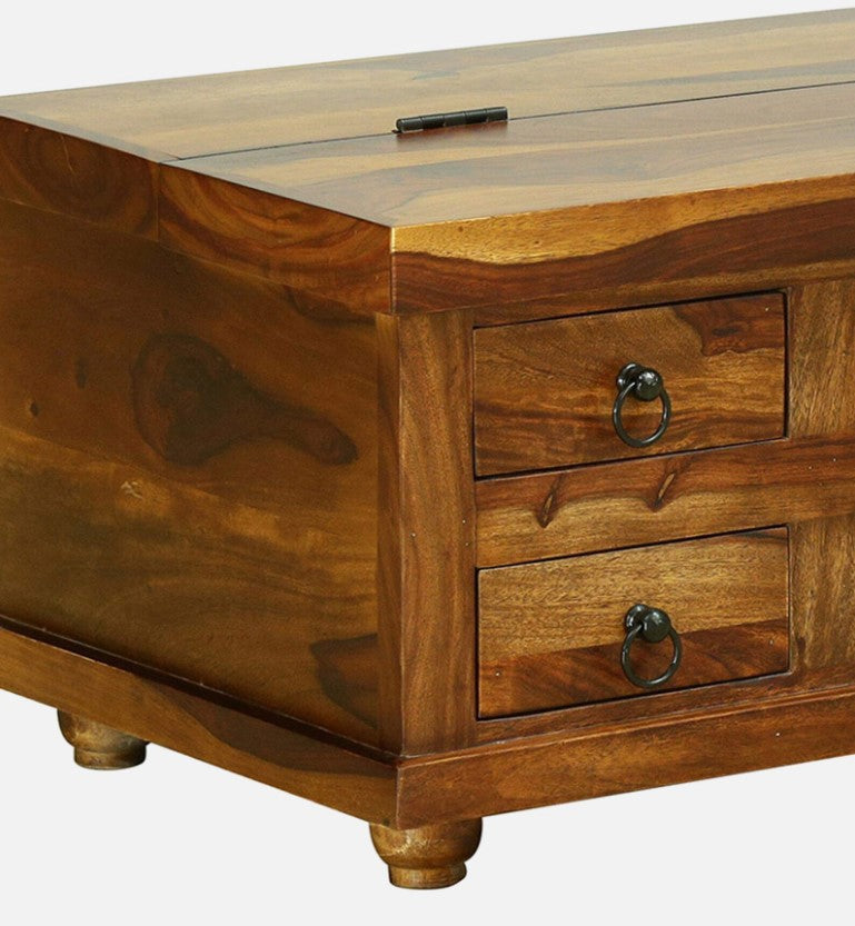 Sever Wooden Trunk with Drawers (Brown)