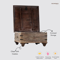 Boran Wooden Centre Table with Storage (Brown Rustic)